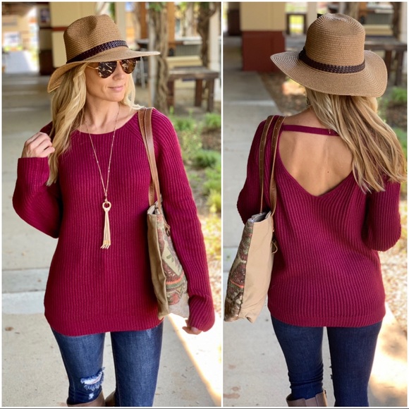 Infinity Raine Sweaters - ✨LAST ONE✨Wine ribbed knit sweater
